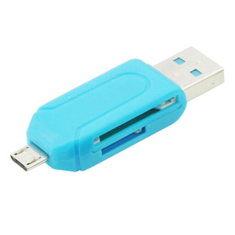Top Quality Hot Selling 2 in 1 USB OTG Card Reader Universal Micro USB TF SD Card Reader for PC Phone 7BWZ