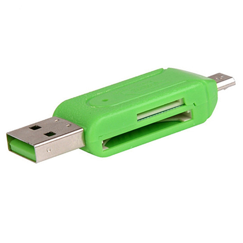 Top Quality Hot Selling 2 in 1 USB OTG Card Reader Universal Micro USB TF SD Card Reader for PC Phone 7BWZ