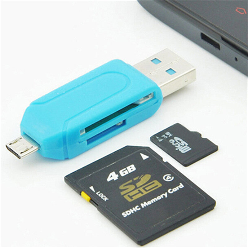 Top Quality Hot Selling 2 in 1 USB OTG Card Reader Universal Micro USB TF SD Card Reader for PC Phone 7BWZ