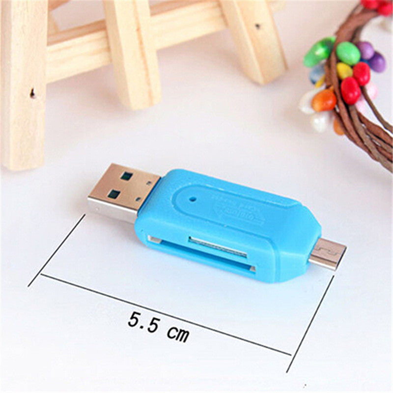 Top Quality Hot Selling 2 in 1 USB OTG Card Reader Universal Micro USB TF SD Card Reader for PC Phone 7BWZ