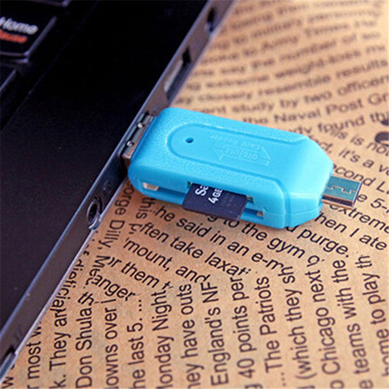 Top Quality Hot Selling 2 in 1 USB OTG Card Reader Universal Micro USB TF SD Card Reader for PC Phone 7BWZ