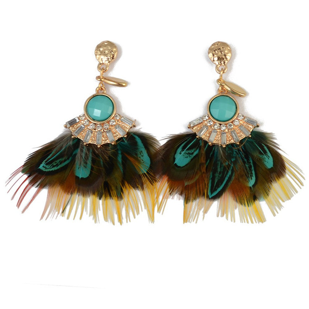 Fashion Women Feather Earrings 2018 Trendy Girl High quality Drop Earrings Bohemian Earrings