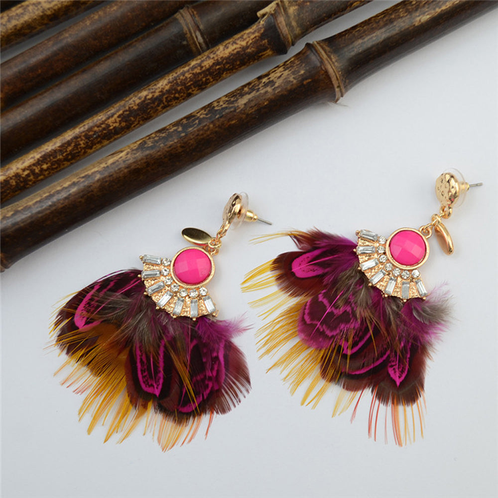Fashion Women Feather Earrings 2018 Trendy Girl High quality Drop Earrings Bohemian Earrings