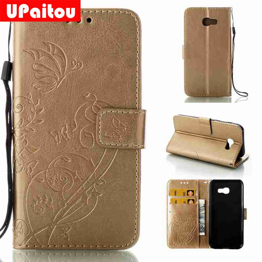 Luxury 3D Embossing Flower Flip Wallet Cover for Samsung Galaxy A5 2017 PU Leather Case for Samsung A5 2017 A520F Pouch