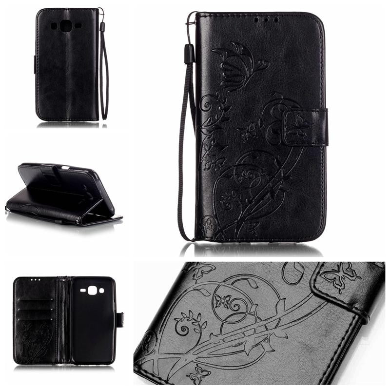 For Samsung J5 Fashion 3D Embossing Flower Leather Flip Case for Samsung Galaxy J5 2015 J500F J500FN J500M Wallet Case