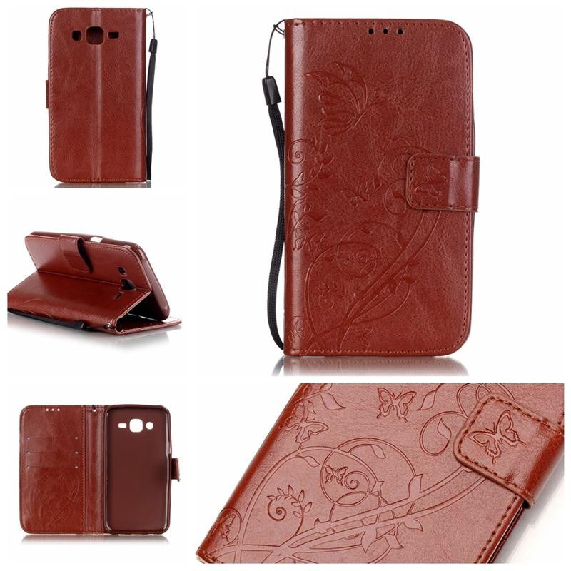 For Samsung J5 Fashion 3D Embossing Flower Leather Flip Case for Samsung Galaxy J5 2015 J500F J500FN J500M Wallet Case