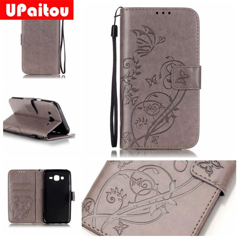 For Samsung J5 Fashion 3D Embossing Flower Leather Flip Case for Samsung Galaxy J5 2015 J500F J500FN J500M Wallet Case