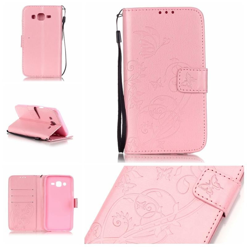 For Samsung J5 Fashion 3D Embossing Flower Leather Flip Case for Samsung Galaxy J5 2015 J500F J500FN J500M Wallet Case