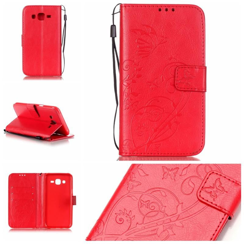 For Samsung J5 Fashion 3D Embossing Flower Leather Flip Case for Samsung Galaxy J5 2015 J500F J500FN J500M Wallet Case