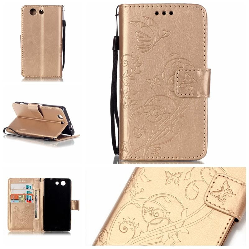 3D Embossing Flower PU Leather Case For Sony Xperia Z3 Compact M55W Wallet Cover for Sony Z3 mini/D5803/D5833 Flip Cases