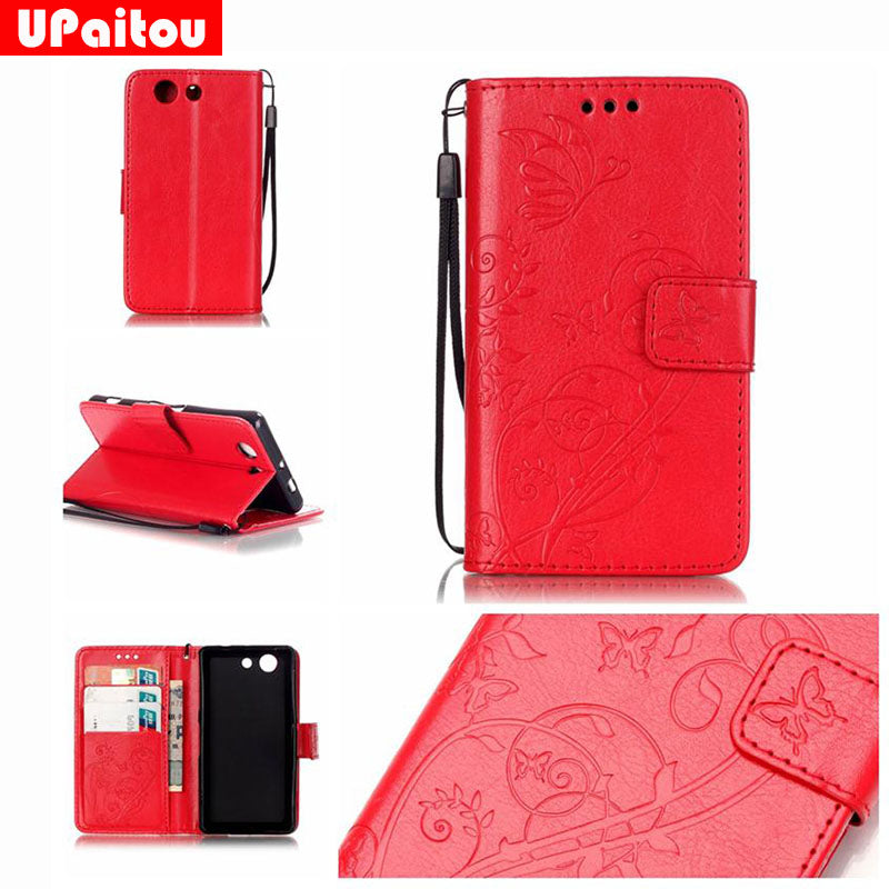 3D Embossing Flower PU Leather Case For Sony Xperia Z3 Compact M55W Wallet Cover for Sony Z3 mini/D5803/D5833 Flip Cases