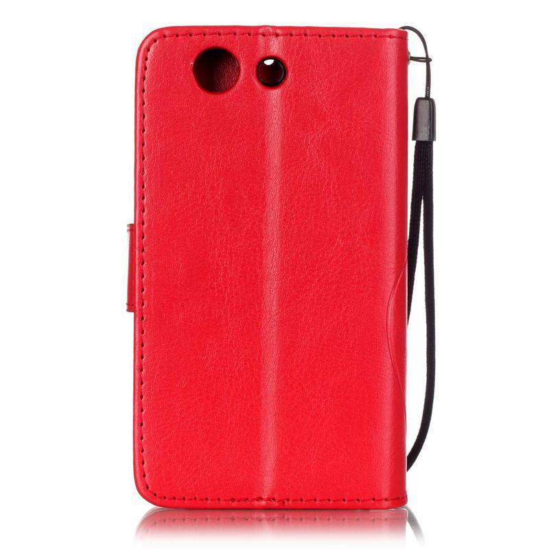 3D Embossing Flower PU Leather Case For Sony Xperia Z3 Compact M55W Wallet Cover for Sony Z3 mini/D5803/D5833 Flip Cases