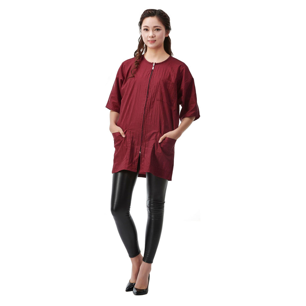 polyester hair cutting cape salon clothes with zipper