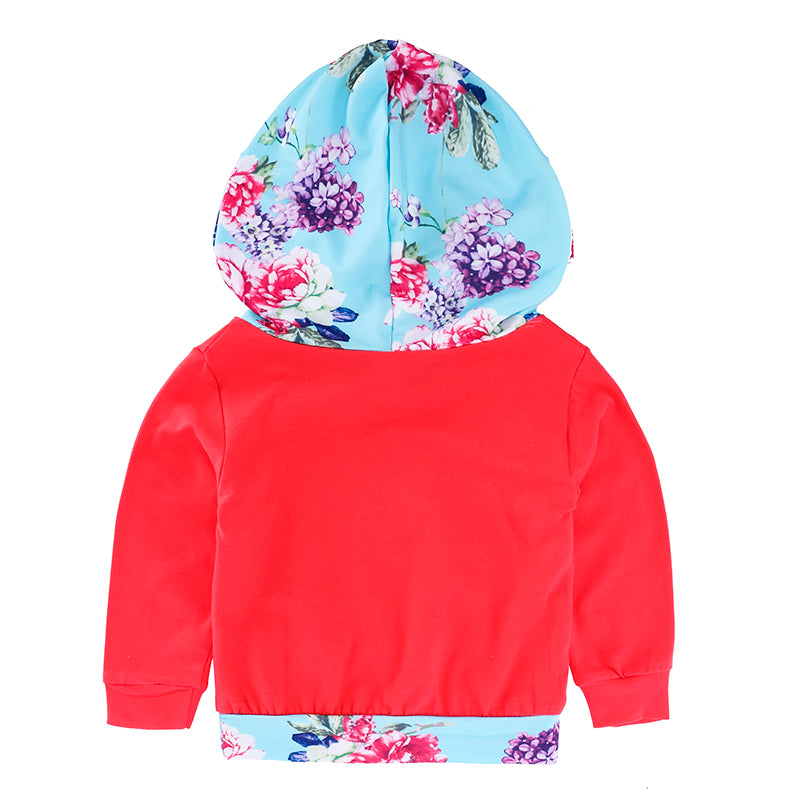 Baby Boys Spring Red Clothing Set Infant Floral Hoodies Shirt Newborn Babies Striped Sweatshirt Bebe Outfit KS-076