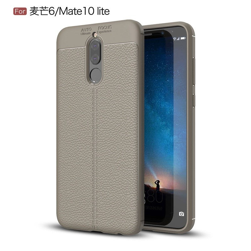 Luxury TPU Case for Huawei Nova 2i / Mate 10 Lite G10 Leather Texture Silicone Back Cover for Huawei Mate 10 Lite Case
