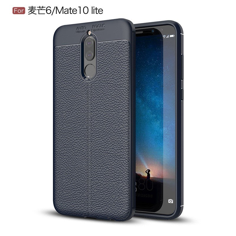Luxury TPU Case for Huawei Nova 2i / Mate 10 Lite G10 Leather Texture Silicone Back Cover for Huawei Mate 10 Lite Case