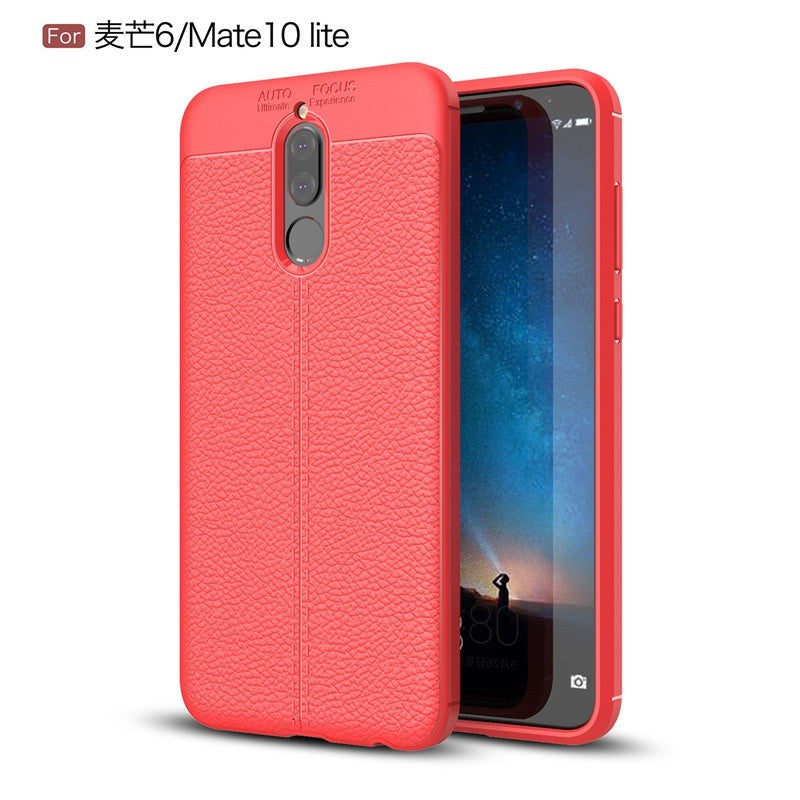 Luxury TPU Case for Huawei Nova 2i / Mate 10 Lite G10 Leather Texture Silicone Back Cover for Huawei Mate 10 Lite Case