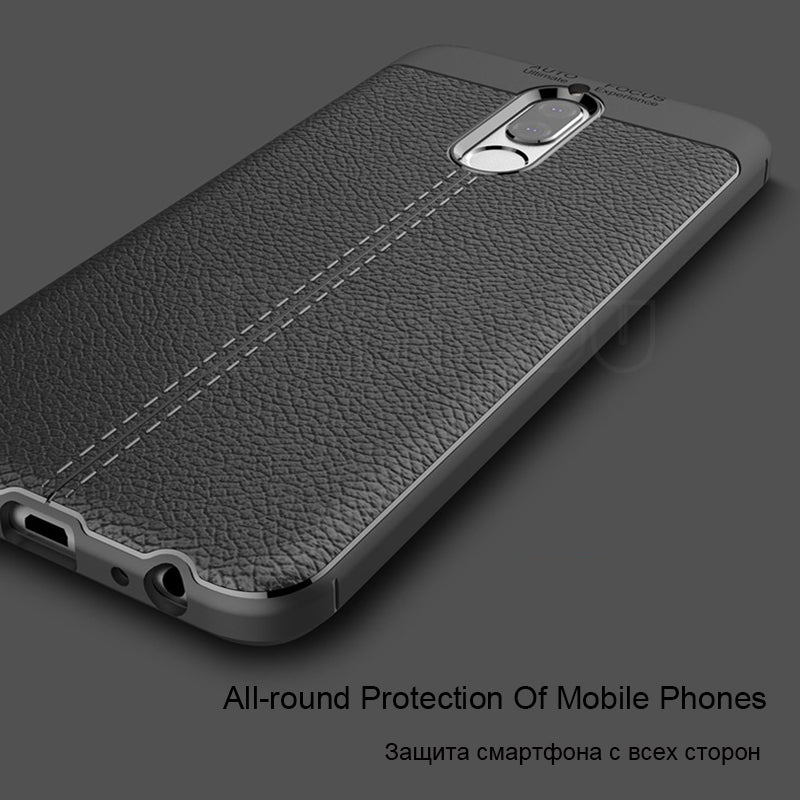 Luxury TPU Case for Huawei Nova 2i / Mate 10 Lite G10 Leather Texture Silicone Back Cover for Huawei Mate 10 Lite Case