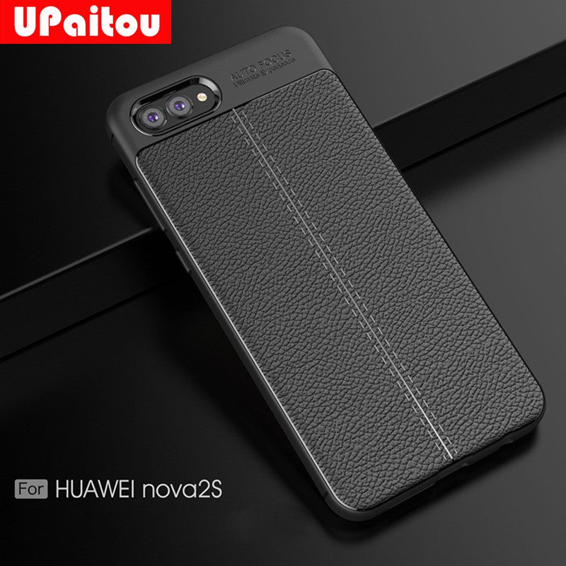 Luxury TPU Case for Huawei Nova 2S Leather Texture Silicone Back Cover for Huawei Nova 2S 2 S Case