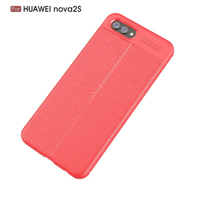 Luxury TPU Case for Huawei Nova 2S Leather Texture Silicone Back Cover for Huawei Nova 2S 2 S Case