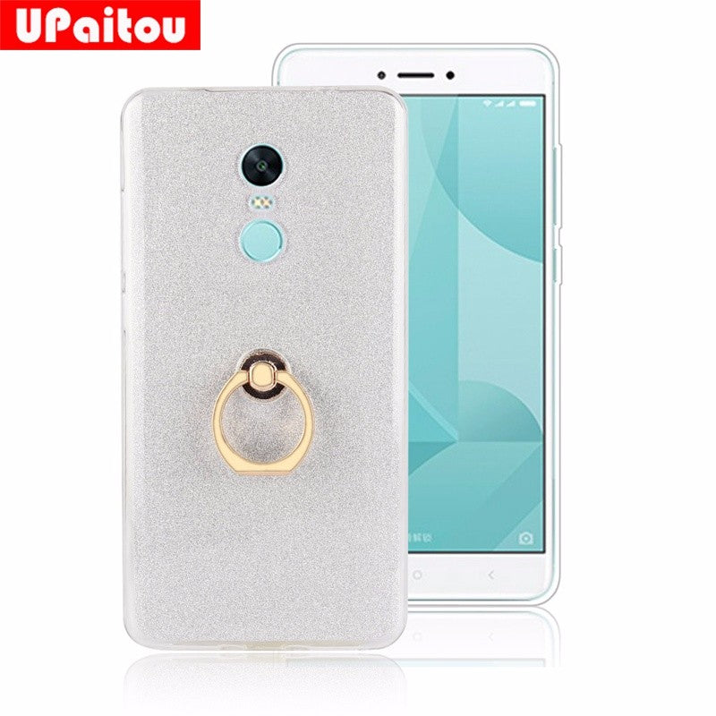 Glitter Bling Case For Xiaomi Redmi Note 4X Case Finger Ring Holder TPU Silicon Case for Redmi Note 4X Back Cover Case