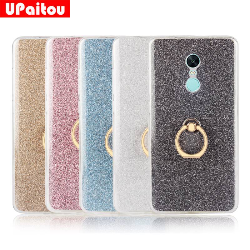 Glitter Bling Case For Xiaomi Redmi Note 4X Case Finger Ring Holder TPU Silicon Case for Redmi Note 4X Back Cover Case