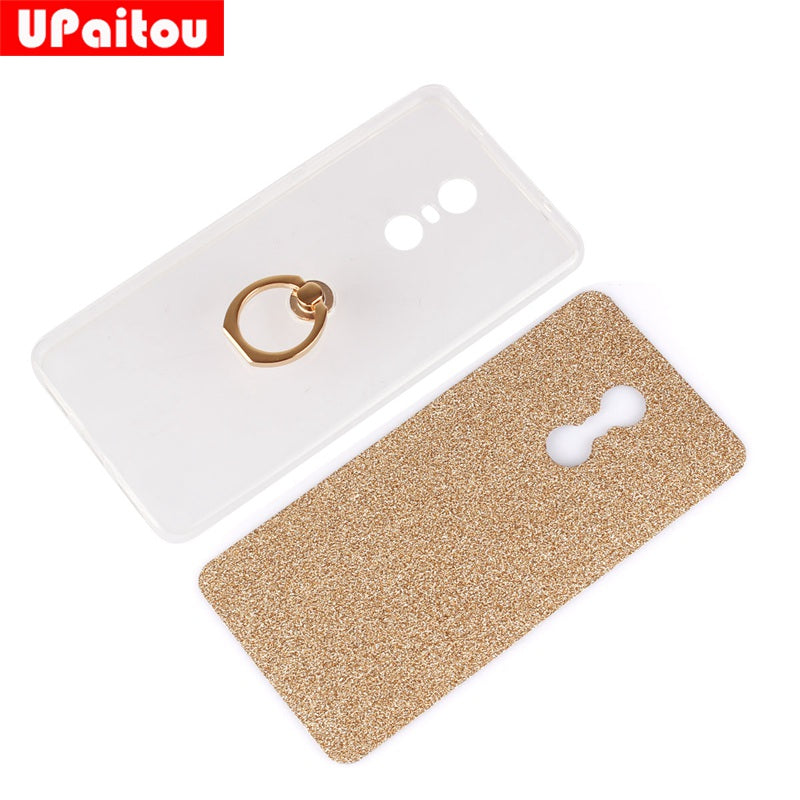 Glitter Bling Case For Xiaomi Redmi Note 4X Case Finger Ring Holder TPU Silicon Case for Redmi Note 4X Back Cover Case