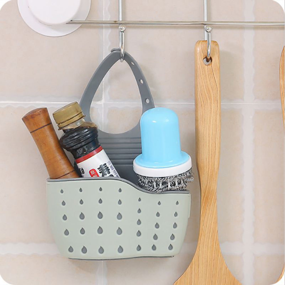 Kitchen Sponge Drain Rubber Holder Wheat Fiber Sponge Storage Rack Basket