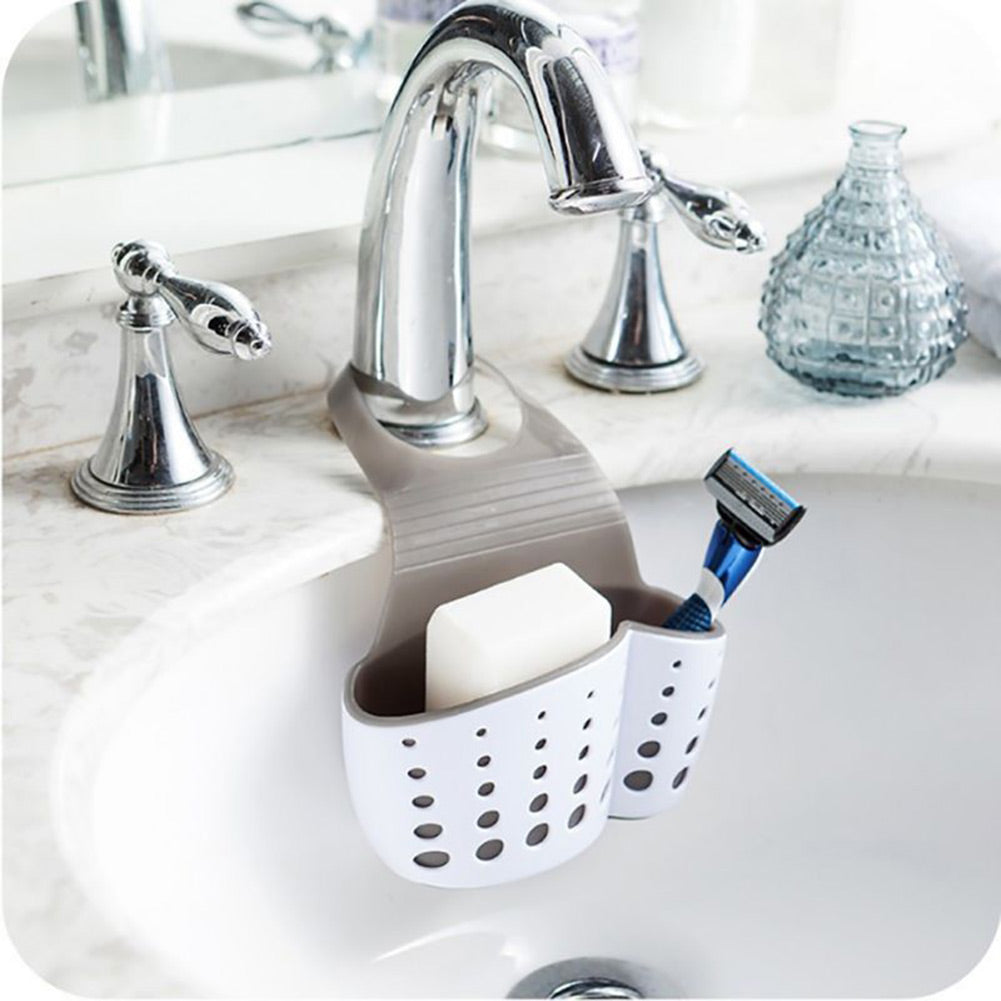 Kitchen Sponge Drain Rubber Holder Wheat Fiber Sponge Storage Rack Basket