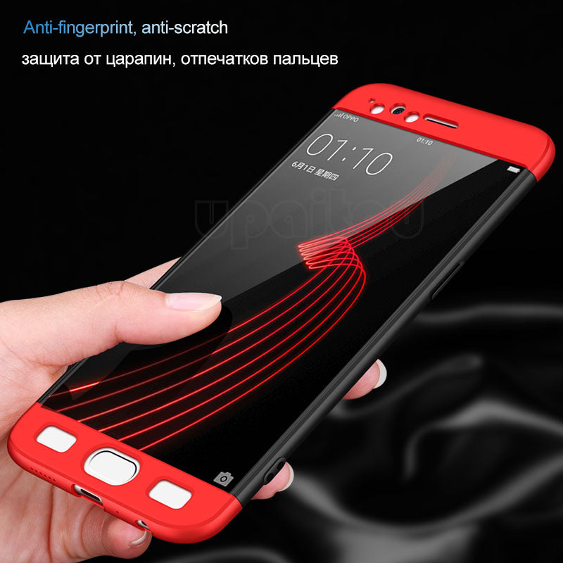 360 Degree Full Cover Red Cases For OPPO R11 Plus (6.0inch) Case 3 in 1 Hard PC Coque Case Cover For OPPO R11 Plus Case