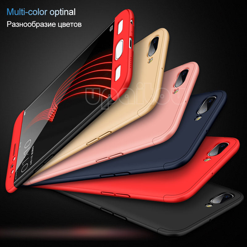 360 Degree Full Cover Red Cases For OPPO R11 Plus (6.0inch) Case 3 in 1 Hard PC Coque Case Cover For OPPO R11 Plus Case
