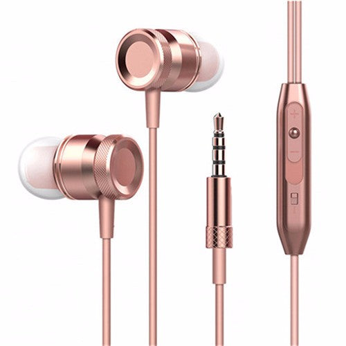 Universal Metal Bass In-ear Headphone Universal Running Surround Sound Earphone with Microphone