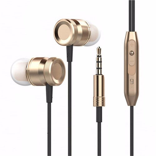 Universal Metal Bass In-ear Headphone Universal Running Surround Sound Earphone with Microphone
