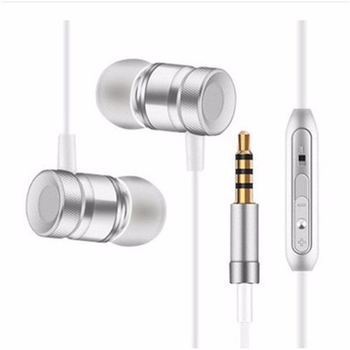 Universal Metal Bass In-ear Headphone Universal Running Surround Sound Earphone with Microphone