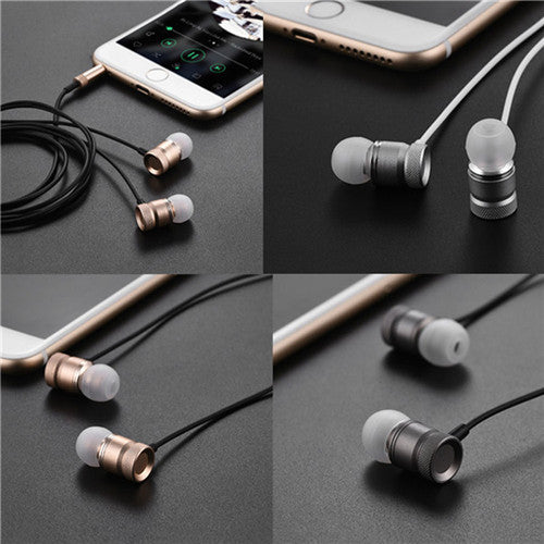Universal Metal Bass In-ear Headphone Universal Running Surround Sound Earphone with Microphone