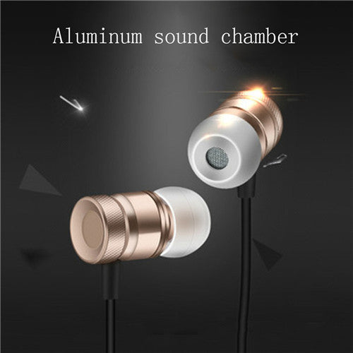 Universal Metal Bass In-ear Headphone Universal Running Surround Sound Earphone with Microphone