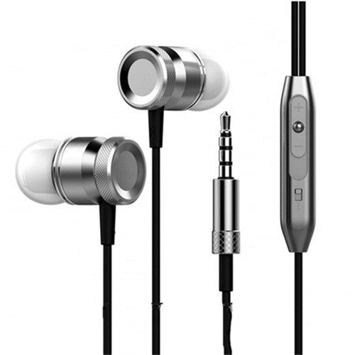 Universal Metal Bass In-ear Headphone Universal Running Surround Sound Earphone with Microphone