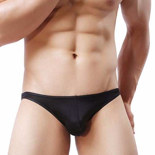 Men Sexy Ultrathin Low Rise Ice Silk Briefs Underwear Bulge Pouch Underpants
