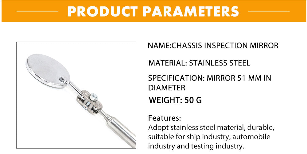 Automotive Maintenance Inspection Mirror Universal Folding Telescopic Reflector Size Welding Chassis Inspection Mirror