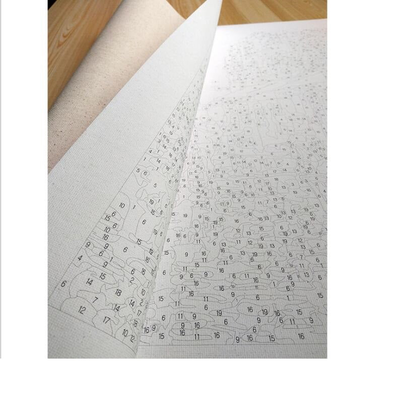 Elephants Landscape DIY Digital Painting By Numbers Modern Wall Art Canvas Painting Unique Gift For Home Decor 40x50cm XC-009