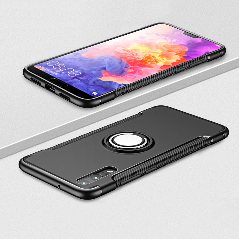 Ring Holder Phone Cases For Huawei P20 case Luxury Ultra Thin Matte Car Magnetic Holder Silicone Cover