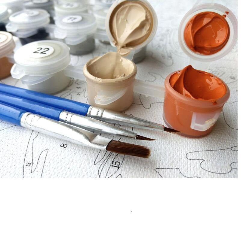 Camellia Flower Europe Abstract Oil Painting DIY Digital Painting By Numbers Kits Acrylic Paint Drawing By Number XC-168