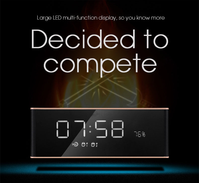 Portable Bluetooth Speaker Receiver Super Bass Wireless Speaker for Phone Computer Support TF FM Alarm Clock