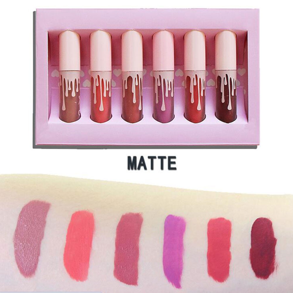 Waterproof Mini Liquid Lipstick Set Nude Gloss Lip Matte Velvet Makeup Cosmetics