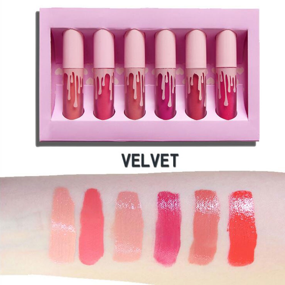 Waterproof Mini Liquid Lipstick Set Nude Gloss Lip Matte Velvet Makeup Cosmetics