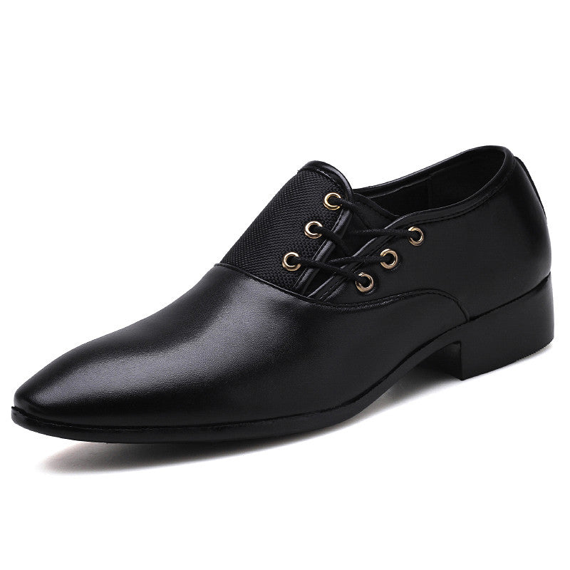 Mens Formal Business Shoes Slick Surfaced Mid Heel Wedding Party Dress Lace-Up Genuine BLACK BROWN