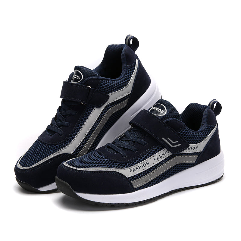 Men's Breathable Mesh Climbing Outdoor Sports Athletics Hiking Trekking Trail Running Shoes BLACK BLUE