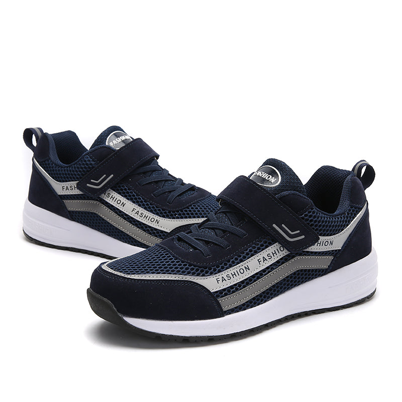 Men's Breathable Mesh Climbing Outdoor Sports Athletics Hiking Trekking Trail Running Shoes BLACK BLUE