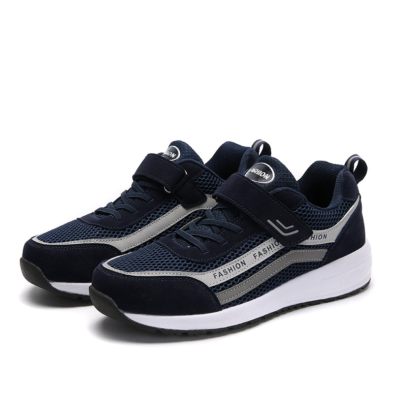 Men's Breathable Mesh Climbing Outdoor Sports Athletics Hiking Trekking Trail Running Shoes BLACK BLUE