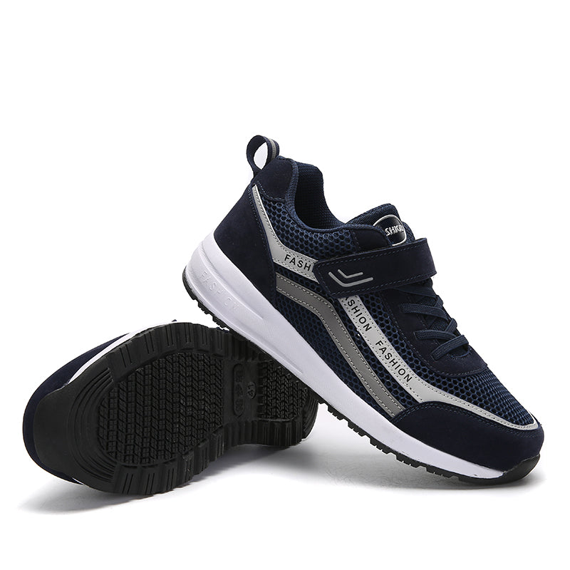 Men's Breathable Mesh Climbing Outdoor Sports Athletics Hiking Trekking Trail Running Shoes BLACK BLUE